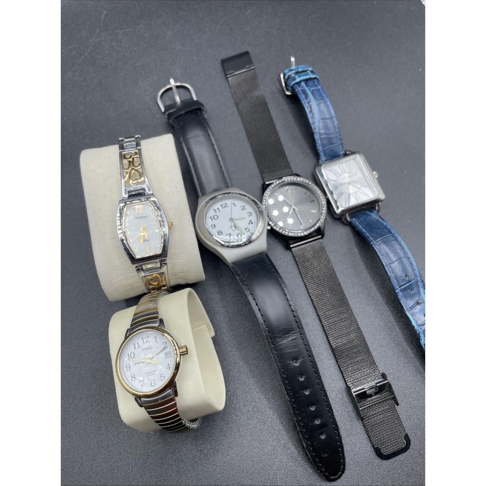 Lot of 5 Watches – Timex Indiglo, Armitron Now, Anne Klein, Atomix, Fashion